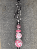 Pink Cow Print - Beadable Keychain