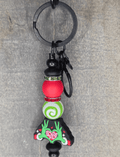 Grinch Hand Heart Focal (2) - Beadable Keychain