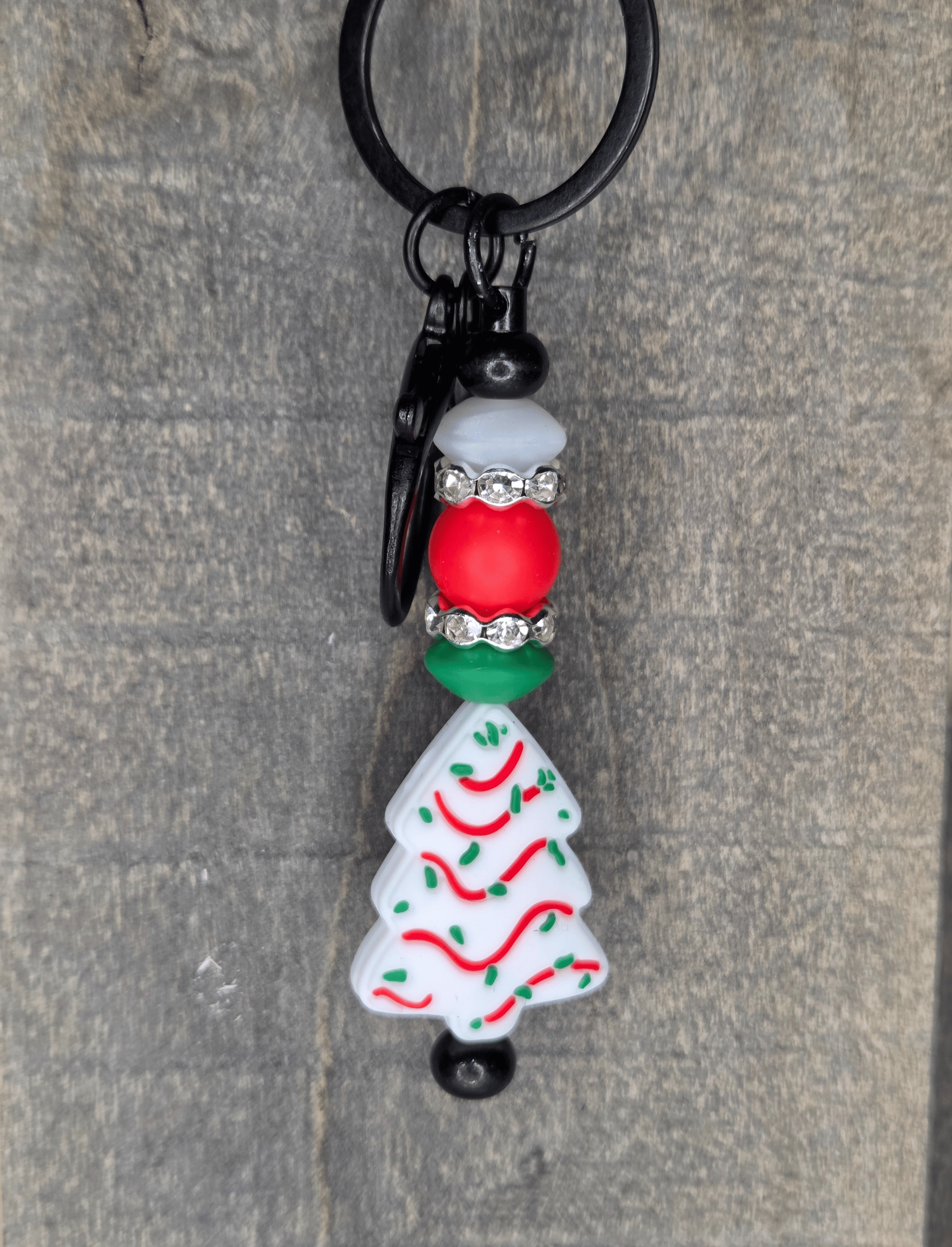 Little Debbie Christmas Tree Cake Focal - Beadable Keychain
