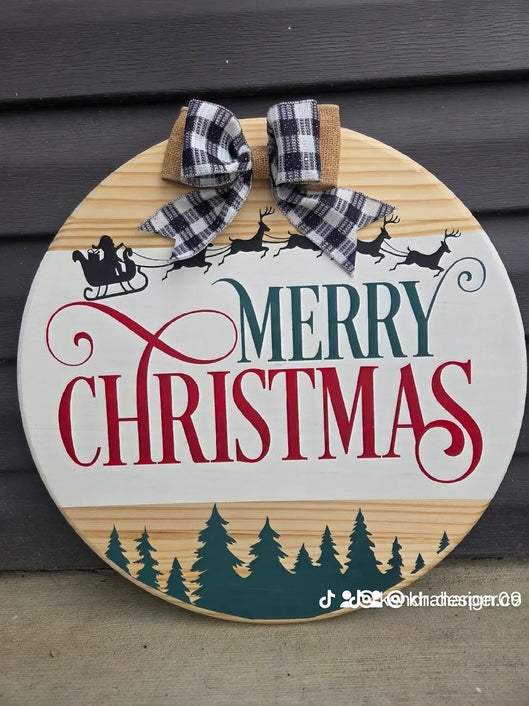 Merry Christmas 18" - Wooden Door Signs