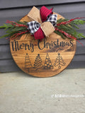 Merry Christmas 15" - Wooden Door Signs