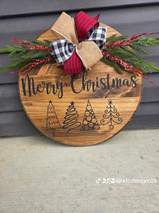 Merry Christmas 15" - Wooden Door Signs