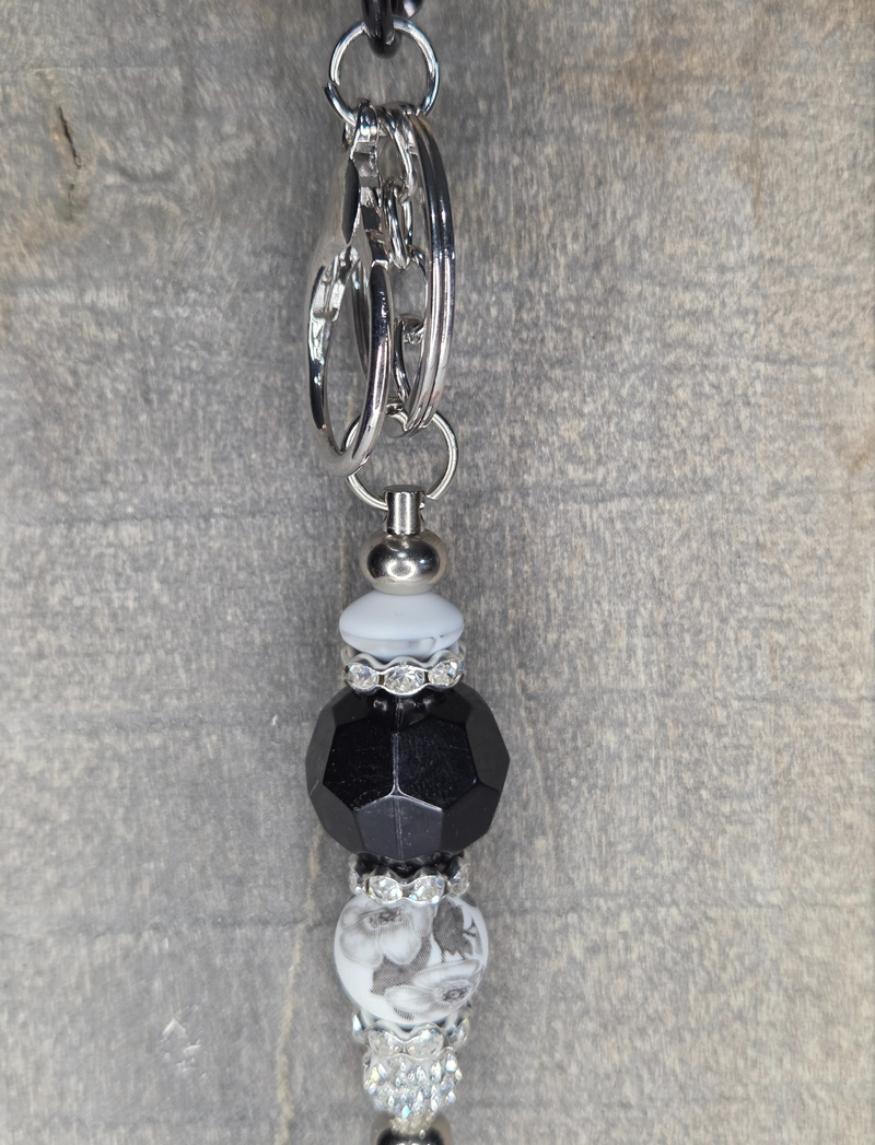Black & White - Beadable Keychain