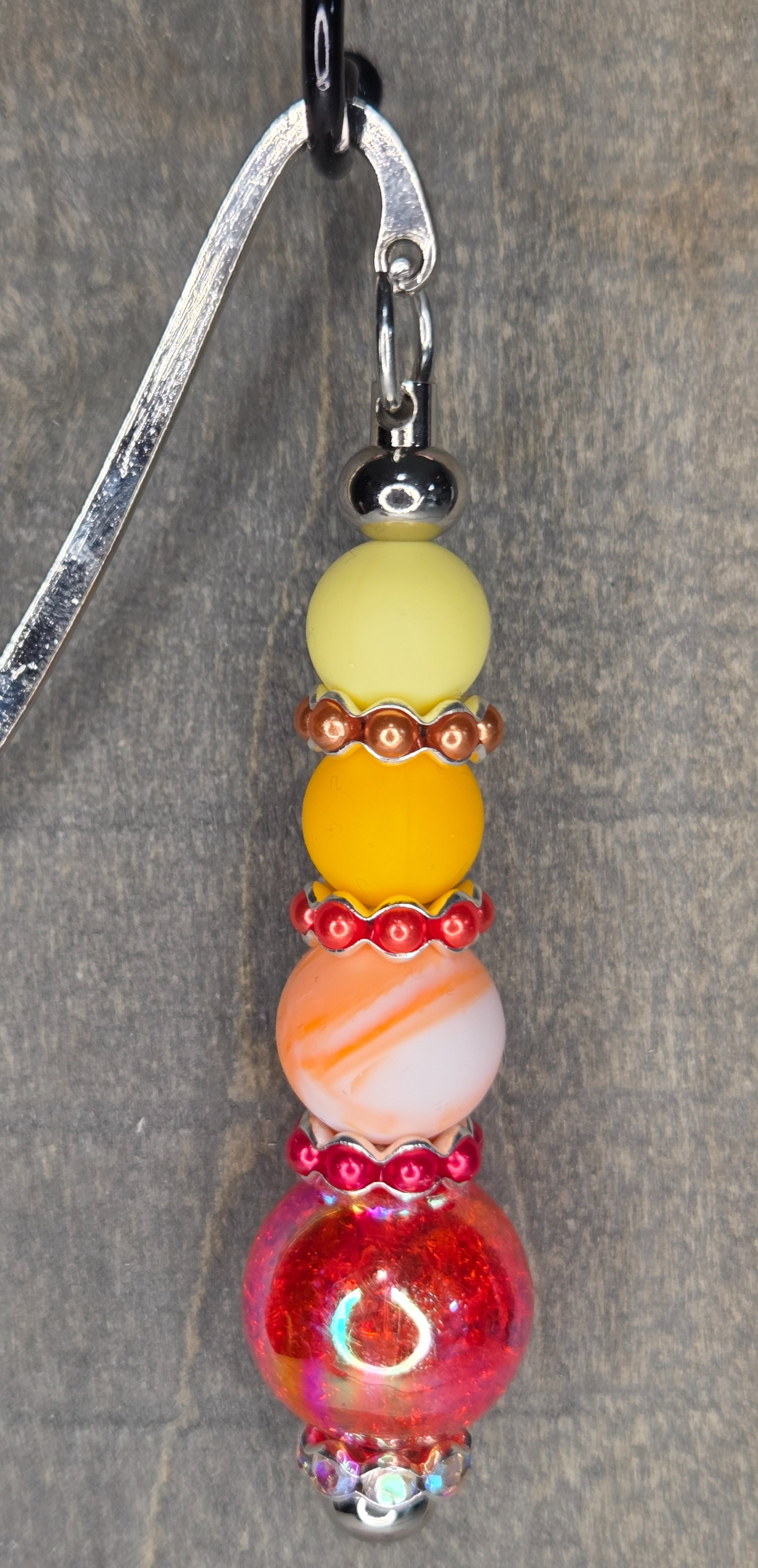 Red, Orange, & Yellow - Beadable Bookmark